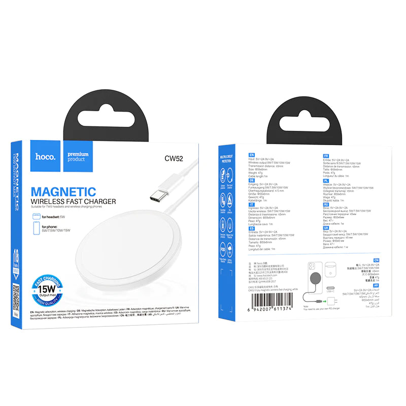 15W Magnetic 2 in 1 Wireless Charger (CW52)